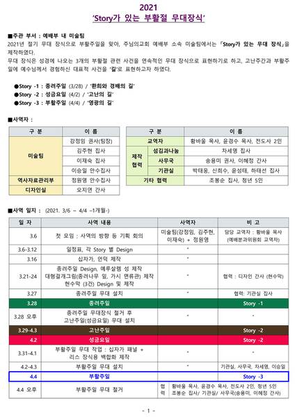 부활주일 무대장식